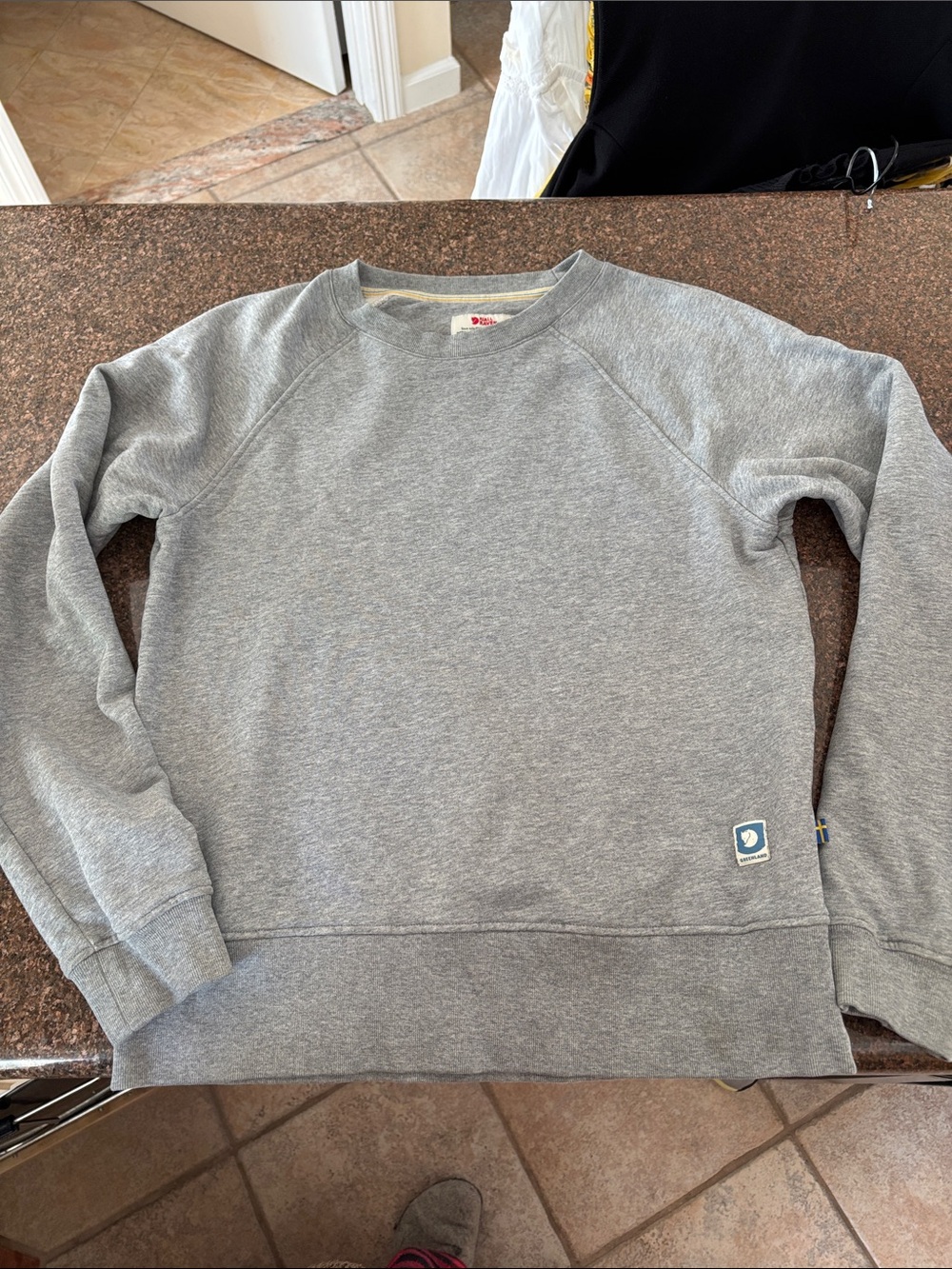 Fjallraven Ladies Gray Crewneck Sweatshirt-S